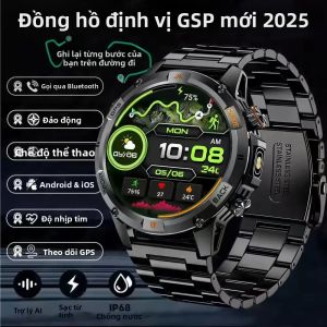 Đồng Hồ Thông Minh GPS NFC Bluetooth Gọi Màn Hình AMOLED Máy Đo Nhịp Tim IP68 Đồng Hồ Thông Minh Nam Chống Nước Có Đèn Pin