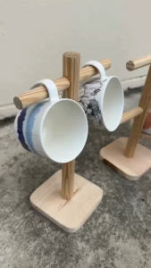 Moku – แท่นวางแก้วไม้ดีไซน์ญี่ปุ่น ที่แขวนแก้ว แขวนถ้วยกาแฟ ชั้นเก็บถ้วย Mug Holder