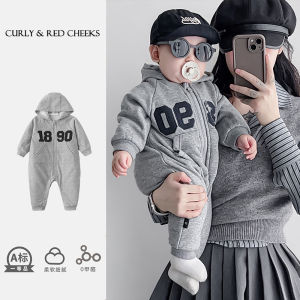 Baby Autumn Outfit Warm Clothes for Boys Newborn to 2 Years Old Long Sleeve Cotton Romper Suit for Outdoor Wear Korean Style