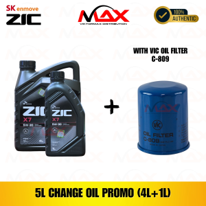 SK-ZIC 5 Liters X7 5W30 For GASOLINE Engine with C-809 Vic Oil Filter Bundle