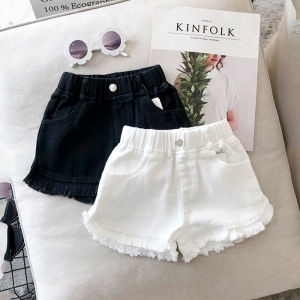 Child Girls Denim Shorts Summer New Childrens Black White Hot Pants Kids Solid Color Short Jeans Fashion Comfotable Thin Pants