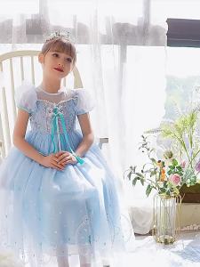 Gaun Cosplay Elsa Frozen Sequin untuk Anak Perempuan Gaun Pesta Ulang Tahun Putri + Jubah Set 2 pcs