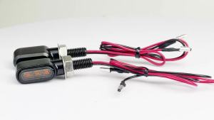 Mini 3LED Đèn Báo Rẽ Xe Máy 8mm Đèn Báo Phía Sau Flasher Đèn Cho Cafe Race Bobber Chopper Sportster 883 1200