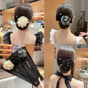 Soft Steel Wire Hair Styling Tool Floral Fabric Hair Accessory Bun Headwear Home High-End Feel Original Design Hair Accessories