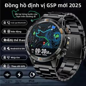 Đồng Hồ Thông Minh Nam Mới 2025 Với Đèn LED GPS Thể Thao Ngoài Trời Theo Dõi Sức Khỏe Màn Hình AMOLED Theo Dõi Nhịp Tim Thiết Bị Theo Dõi Thể Dục