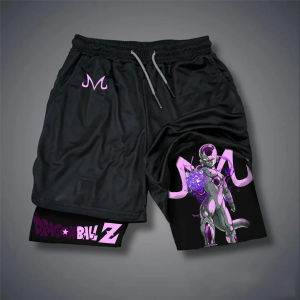 Dragon Ball Peripheral Printed Double Shorts Majin Buu GOKU American Sports Comfortable Summer Mens Loose Breathable Pants