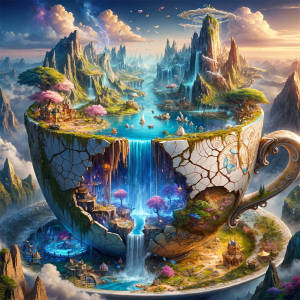 Abstract Cup Landscape Waterfall 5D DIY Full Round/Square Diamond Painting Kit Collection Mosaic Art Home Decoration Frameless