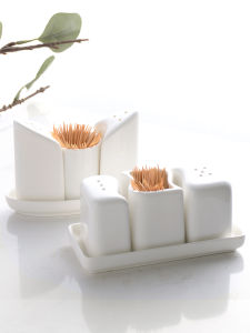 Nordic Style Ceramic Spice Jar Set Home Use Storage Container for Sugar And Condiments Restaurant Table Decor with Toothpick Holder