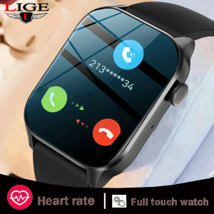LIGE Jam Tangan Pria Pintar Layar Sentuh Penuh 1.85 Panggilan Bluetooth Olahraga Anti Air Pemantauan Oksigen Darah/Pemantau Tekanan Kebugaran Jam Tangan Wanita Pintar Untuk Android IOS+ Kotak