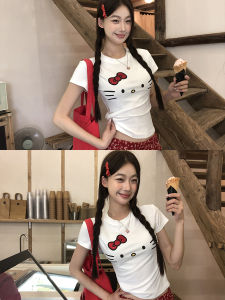 Áo Thun Tay Ngắn Màu Trắng Mùa Hè 2025 Phong Cách Mới Cho Nữ Áo Thun Cổ Tròn Dáng Rộng Chất Liệu Cotton Pha Trộn Mặc Thường Ngày