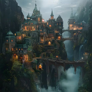 Jigsaw Puzzle 500/1024PCS Cliff Castle Landscape Art Brain Teaser Puzzle Calming Hobby Gift
