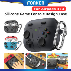 เคสป้องกันซิลิโคนดีไซน์คอนโซลเกม FONKEN พร้อมพวงกุญแจสำหรับ Airpods Pro 4/3