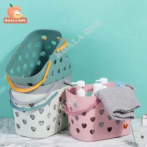 ตะกร้าเก็บของ ตะกร้าพลาสติก ตะกร้าล้างผัก ตะกร้าเอนกประสงค์ ตะกร้า มีรูระบายน้ำตะกร้าพลาสติกใส่ของอเนกประสงค์ ตะกร้าในห้องน้ำ 1 ชุด