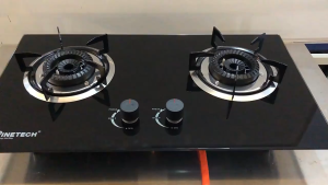 Tixx Built In Gas Stove Vertical Two-burner 5200W Power Tempered Glass Small Compact Space-saving For Apartments For Home