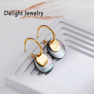 S925 Sterling Silver 18K Gold Earring For Women Grey Shell Earrings For women Minimalist Silver Jewelry Taka Jewellery Gift For Women