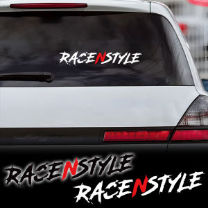RACENSTYLE Sticker Race N Style Car Windshield Body Bumper Waterproof Sticker Motorcycle Scooter Black-red / White-red Reflective Style Decor Decal for Honda Yamaha GR