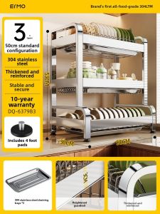 ERMO | Stainless Steel Kitchen Dish Rack Multifunctional Plate Storage