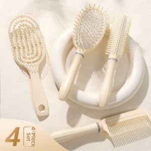 Puffy Air Cushion Straight and Curl Massaging Comb Set