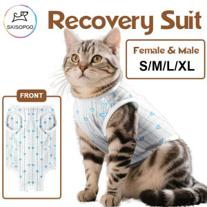 SKISOPGO Cat Recovery Suit Breathable Kitten After Surgery Anti-Licking Wound Recovery Clothes AntiBite Jumpsuit