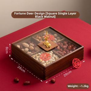 CRISTALGLASS | Solid Wood Divided Snack Platter Housewarming Gift