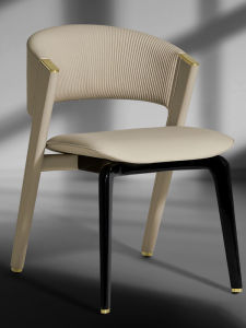 High-End Customizable Solid Wood CC Dining Chair Italian Minimalist Luxury Home Use Genuine Leather Back Chair Designer Luxury Stone Table Chair