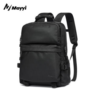 MOYYI กระเป๋าใส่แล็ปท็อปขนาดใหญ่กระเป๋าเดินทางสะพายหลังผู้ชายใหญ่กันน้ำได้กระเป๋าเป้สะพายหลังใส่แล็ปท็อปหลายช่องกันน้ำสำหรับเดินป่ากลางแจ้งสำนักงานลำลอง