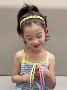 6pcs Candy Color Wavy Headband for Kids Sweet Tooth Wash Face Hair Band Fashion Girls Hair Accessories