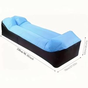 Ghế Nằm Bơm Hơi Di Động Có Gối Chất Liệu Polyester Chống Thấm Nước Dùng Cho Cắm Trại Bãi Biển Lễ Hội Dễ Dàng Lắp Đặt Kèm Túi Đựng.