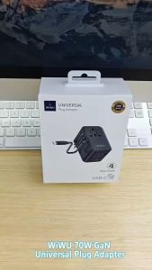 Bộ sạc chuyển đổi du lịch đa năng WiWU Travel Universal UA004 70W GaN Charger kèm cáp sạc