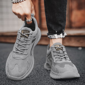 Large Size Mens Sports Shoes Breathable Mesh Outdoor Climbing Travel Casual Trendy Shoes Summer 2024 round Toe Thick Bottom