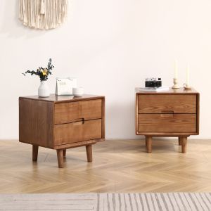 เคาน์เตอร์นอนสไตล์โมเดิร์นแบบเรียบง่ายและหรูหราทำจากไม้ไผ่ขาว ชั้นวางของในห้องนอนสองชั้น ตู้เก็บของ ชั้นวางของ ไม่ต้องประกอบ