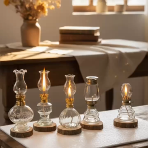 Đèn Thắp Dầu Thủy Tinh Dạ Cổ Kiểu Dáng Vintage – Trang Trí Không Gian Ấm Áp & Tinh Tế