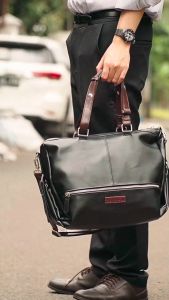 [TERBARU] HONYAN MAN Luke Tas Kantor Pria Totebag Kerja Kulit Sintentis Tas Selempang Pria Kekinian