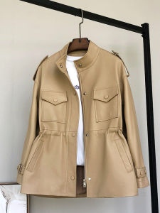 XMO | Design Stylish Stand Collar Slim Fit Leather Jacket Women