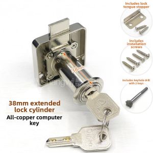 Copper Keyed Desk Drawer Lock 38mm