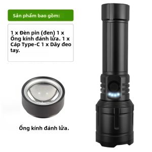 Đèn Pin LED Chiến Thuật Sạc Lại Được 5000 LM Zoom Được Chất Liệu Hợp Kim Nhôm Siêu Sáng Dùng Cho Cắm Trại Đi Bộ Đường Dài Thiết Bị Khẩn Cấp