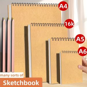 A4/16K/A5/A6 Two Sketchbooks + Two Colored Pencils Top Spiral Binding 30 Sheets Each Perfect for Drawing Kits Writing Artist