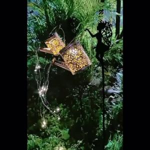 Hollow Metal Solar LED Stake Lights Christmas Fairy Landscape Lamp Outdoor Lawn Backyard Patio Garden Holiday Decor Lighting