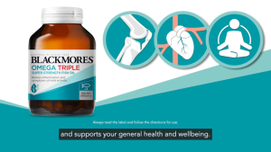 Blackmores Omega Triple Concentrated Fish Oil 150 Capsules น้ำมันปลา 1500 mg สุขภาพสมอง หัวใจ สนับสนุนสุขภาพสมองและหัวใจ