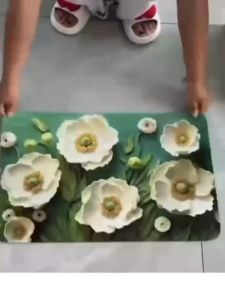 luckyshop size 40cm x60cm slip 3D matBath bathroom water mat Mats mud toilet absorption diatom foot floor