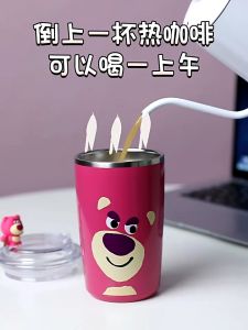 Botol Minum Anak Termos Tumbler Lotso 500ML Gratis Box Include Sedotan Botol Stainless Hot & Cold