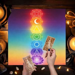 Khăn Trải Bàn Thiền Yoga Thiền Định Bói Toán Hình Sao Trời Hoa Sen Luân Xa Màu Nước Dùng Cho Bàn Tarot Lễ Nghi Chữa Lành Tâm Linh