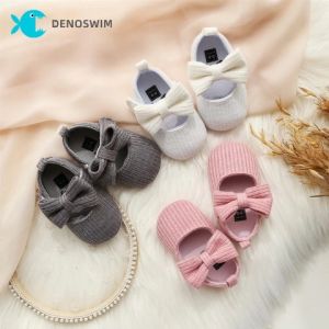 Denoswim  0-18 Months Baby Girl Shoes Newborn Soft baptismal shoes Toddler Anti-slip Bow-knot Princess shoes for baby girl