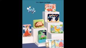 [SG Stock] Five in One Tinbox Jigsaw Puzzle Education Toy
