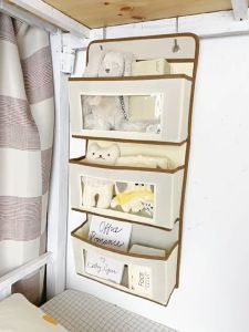 4-Layers Over Door Hanging Organizer Wall Mount Storage with 4 Large Pockets for Bedroom Bathroom