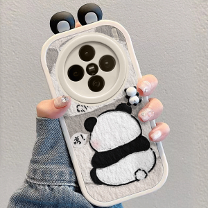 Cute Panda Back Design Full Cover Anti-Fall Small Sheepskin Phone Case for Vivox200 pro Mini Womens Model X200 Ultra Protection