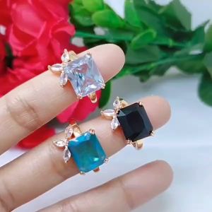 Cincin Perhiasan Aksesoris Titanium Tembaga Rodium Xuping Dewasa Perhiasan Lapis Emas 18 24 Karat C77