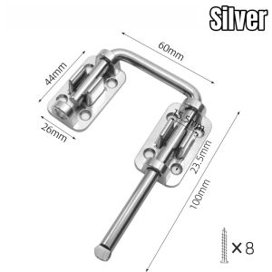 U Shape Patio Sliding Door Loop Lock90/180 Degree Door Latch LocksZinc Alloy Doors Bolt HaspAnti-theft Buckles with Screws