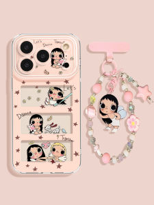 YOUSIDUN | Cute Pink Transparent Hole-Punch All-Encapsulated Phone Case with Rope for iPhone
