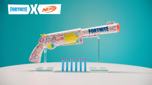 Nerf Fortnite Frenz 4 Ever Blaster Bonus Code To Unlock Frenz 4 Ever Wrap in the Game 6 Nerf Elite Darts 6-Dart Drum Fortnite Gifts